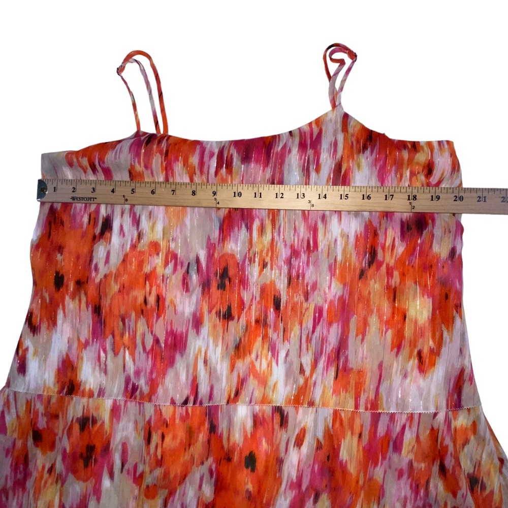 ANA Ikat Golden Poppy Sheer Tiered Strappy Multi Color Top Women’s Large NWT - Picture 3 of 15